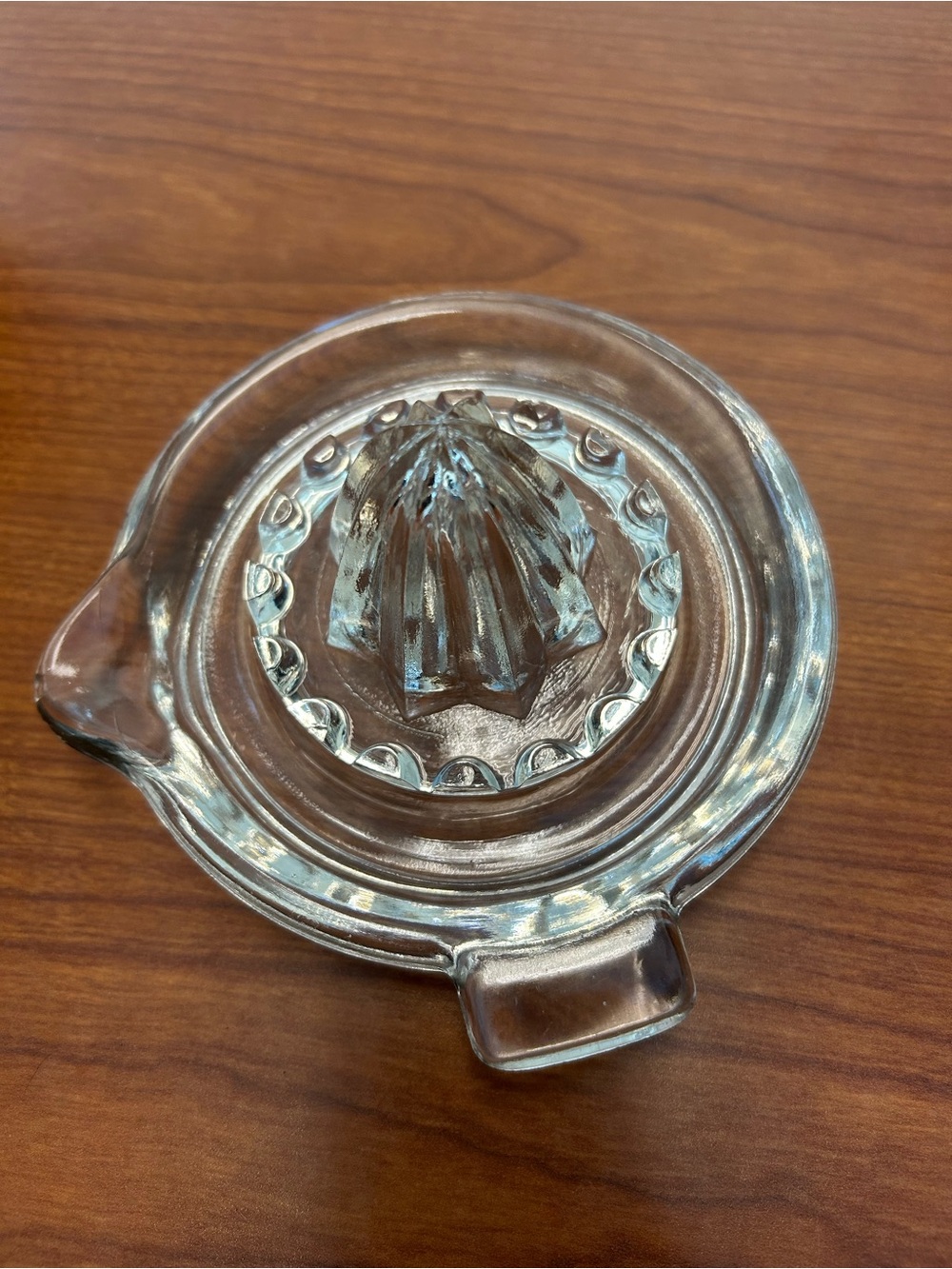 Clear Glass Citrus Juicer Reamer Small for lemons & limes. 4.5”x4.5”